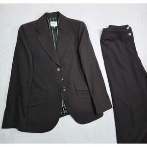 Armani Collezioni 2 Pc Suit Blazer Womens 6 Pants 32x31 Wool Career Wide Leg